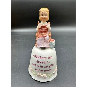 Vintage‎ Ceramic Mother Knitting Figurine Music Box Needs Repair Display